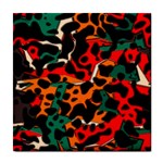 Metallic shapes in retro colors                                                                                      			Tile Coaster Front