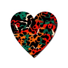 Metallic Shapes In Retro Colors                                                                                      			magnet (heart) by LalyLauraFLM