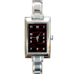 Red And Black Rectangle Italian Charm Watch by Valentinaart