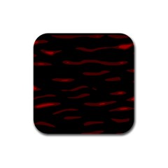 Red And Black Rubber Square Coaster (4 Pack)  by Valentinaart