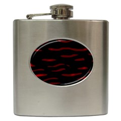 Red And Black Hip Flask (6 Oz) by Valentinaart