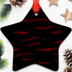 Red And Black Star Ornament (two Sides)  by Valentinaart