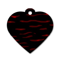 Red And Black Dog Tag Heart (two Sides) by Valentinaart