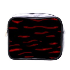 Red And Black Mini Toiletries Bags by Valentinaart