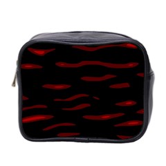 Red And Black Mini Toiletries Bag 2-side by Valentinaart