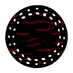 Red And Black Round Filigree Ornament (2side) by Valentinaart