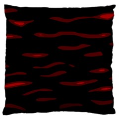 Red And Black Large Cushion Case (one Side) by Valentinaart