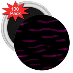 Purple And Black 3  Magnets (100 Pack) by Valentinaart