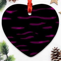 Purple And Black Heart Ornament (2 Sides) by Valentinaart