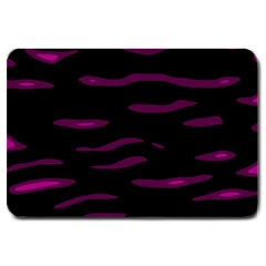 Purple And Black Large Doormat  by Valentinaart