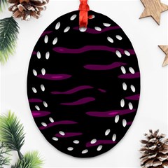 Purple And Black Ornament (oval Filigree)  by Valentinaart