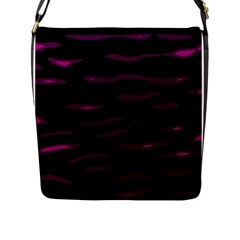 Purple And Black Flap Messenger Bag (l)  by Valentinaart