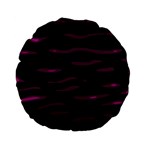 Purple and black Standard 15  Premium Flano Round Cushions Back