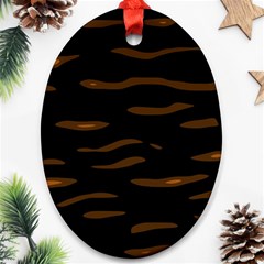 Orange And Black Ornament (oval)  by Valentinaart