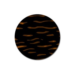 Orange And Black Magnet 3  (round) by Valentinaart