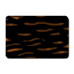 Orange And Black Small Doormat  by Valentinaart