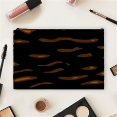 Orange And Black Cosmetic Bag (large)  by Valentinaart