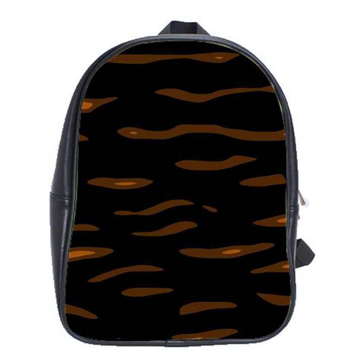 orange and black School Bags(Large) 