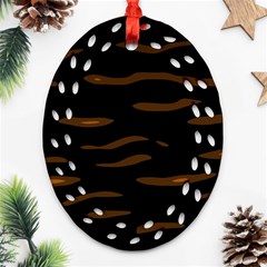 Orange And Black Ornament (oval Filigree)  by Valentinaart