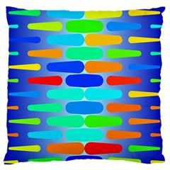 Colorful Shapes On A Blue Background                                                                                       	large Flano Cushion Case (two Sides) by LalyLauraFLM