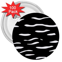 Black And White 3  Buttons (100 Pack)  by Valentinaart