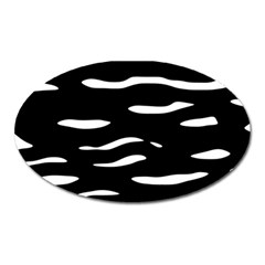 Black And White Oval Magnet by Valentinaart