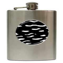 Black And White Hip Flask (6 Oz) by Valentinaart