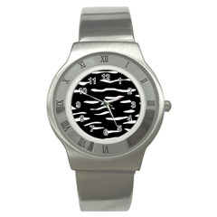 Black And White Stainless Steel Watch by Valentinaart