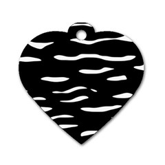 Black And White Dog Tag Heart (two Sides) by Valentinaart