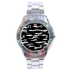 Black And White Stainless Steel Analogue Watch by Valentinaart