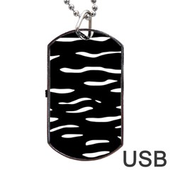 Black And White Dog Tag Usb Flash (one Side) by Valentinaart