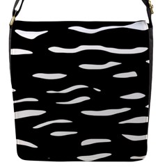 Black And White Flap Messenger Bag (s) by Valentinaart