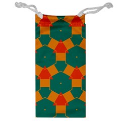 Honeycombs And Triangles Pattern                                                                                       Jewelry Bag by LalyLauraFLM