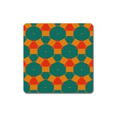 Honeycombs And Triangles Pattern                                                                                       			magnet (square) by LalyLauraFLM