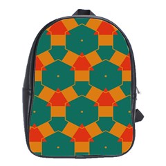 Honeycombs And Triangles Pattern                                                                                       			school Bag (large) by LalyLauraFLM