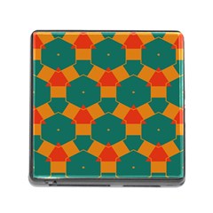 Honeycombs And Triangles Pattern                                                                                       			memory Card Reader (square) by LalyLauraFLM