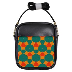 Honeycombs And Triangles Pattern                                                                                       			girls Sling Bag by LalyLauraFLM