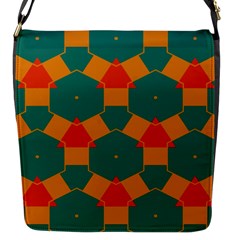 Honeycombs And Triangles Pattern                                                                                       			flap Closure Messenger Bag (s) by LalyLauraFLM