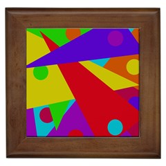 Colorful Abstract Design Framed Tiles by Valentinaart