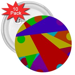 Colorful Abstract Design 3  Buttons (10 Pack)  by Valentinaart