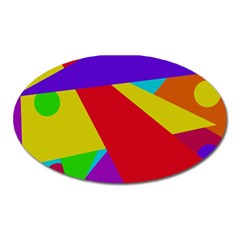 Colorful Abstract Design Oval Magnet by Valentinaart