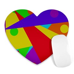 Colorful Abstract Design Heart Mousepads by Valentinaart