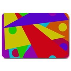 Colorful Abstract Design Large Doormat  by Valentinaart