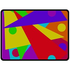 Colorful Abstract Design Fleece Blanket (large)  by Valentinaart