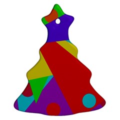 Colorful Abstract Design Christmas Tree Ornament (2 Sides) by Valentinaart