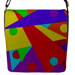 Colorful Abstract Design Flap Messenger Bag (s) by Valentinaart