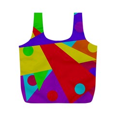 Colorful Abstract Design Full Print Recycle Bags (m)  by Valentinaart