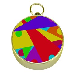 Colorful Abstract Design Gold Compasses by Valentinaart