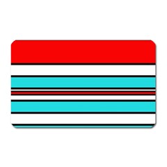 Blue, Red, And White Lines Magnet (rectangular) by Valentinaart