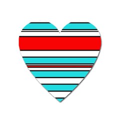 Blue, Red, And White Lines Heart Magnet by Valentinaart